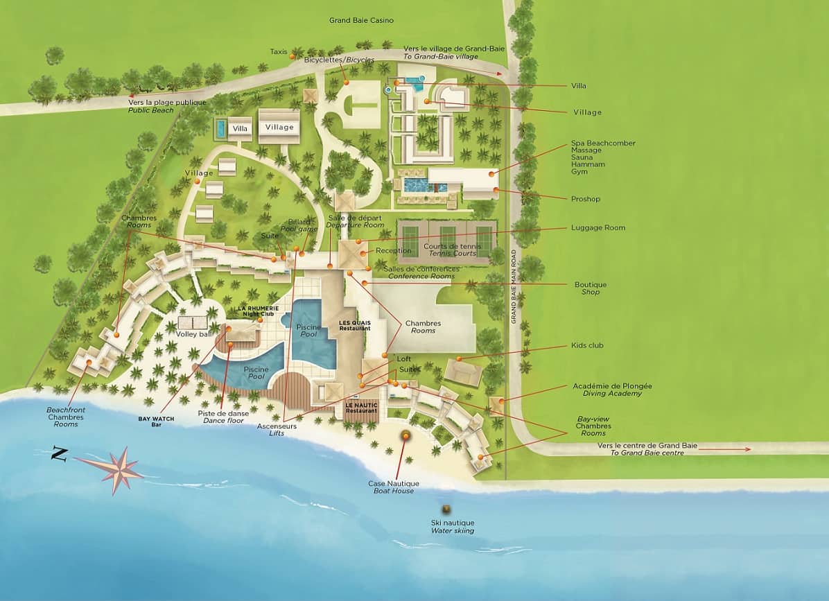 Mauricia Beachcomber Resort & Spa | Property Map